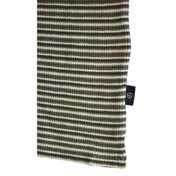 B5 NWT TED BAKER Khaki Striped Textured Knit Cotton LS Polo Shirt Sz 2 $175 - Picture 5 of 7